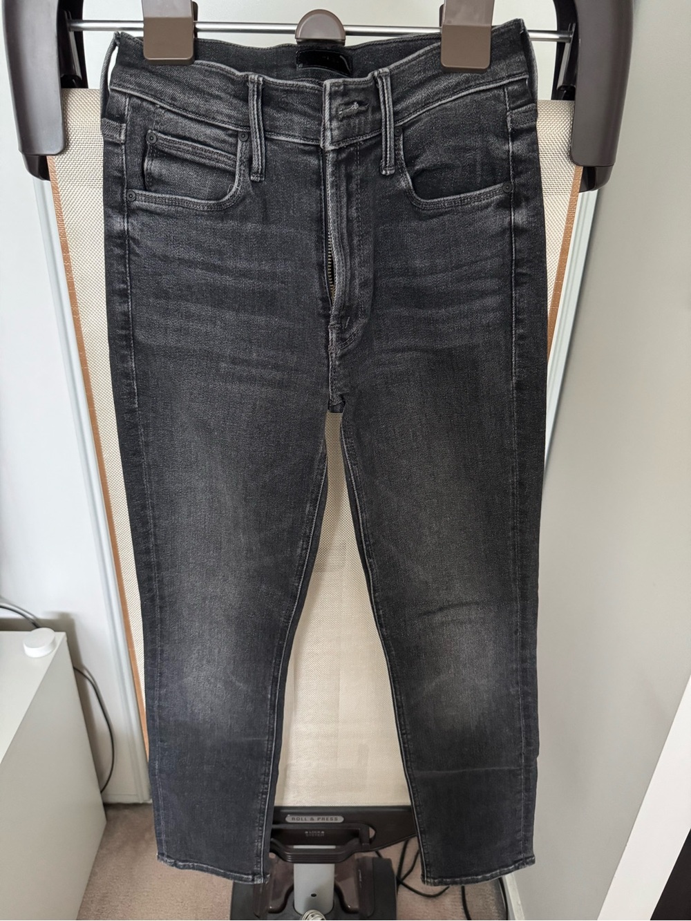 MOTHER | Dazzler Straight Leg Jeans in Washed Black